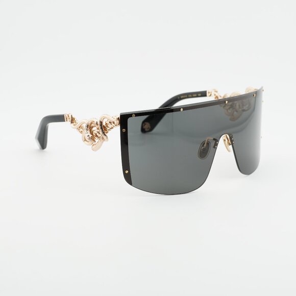 Roberto Cavalli SRC015M 0300 Sunglasses Gold Shield Frame, Brown Lenses main image 8